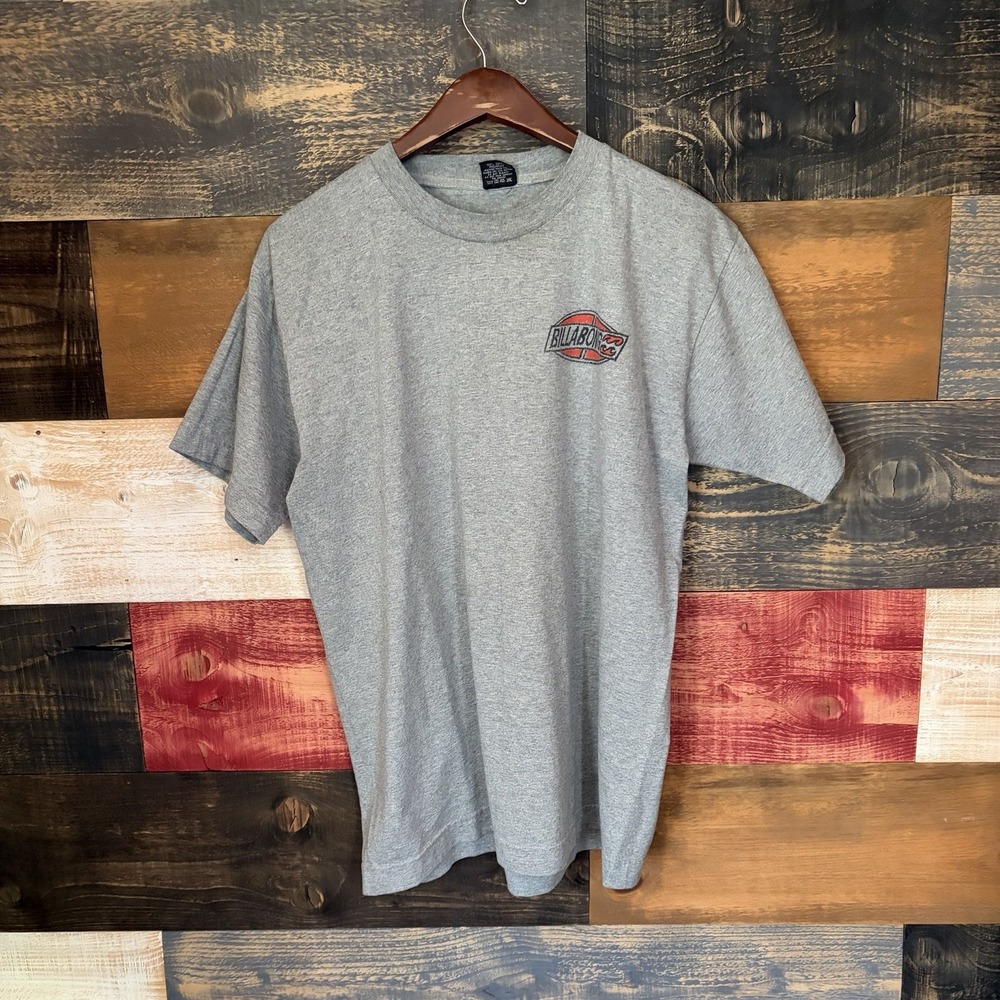 Vintage 90s Billabong T Shirt Medium Surf Graphic Backhit Men’s Grey